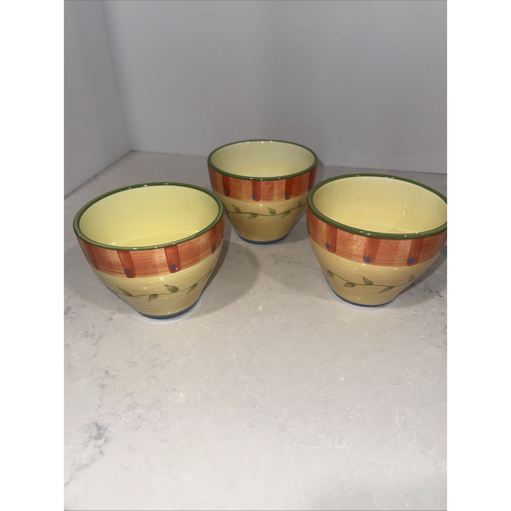 Set Of 3 Pfaltzgraff Napoli Oversized Hand Painted Coffee / Soup Mugs